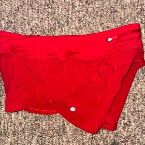 Lululemon Red low rise speed up short